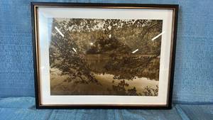 lot 2080 image: Threshold Calm Lake Framed Under Glass Wall Art 24x18.