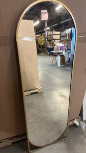 lot 2130 image: Full Length Brass Finish Mirror 20x58.
