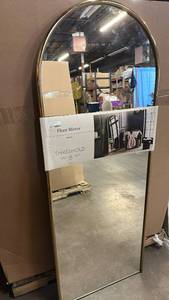 lot 2132 image: Threshold Gold Finish Floor Mirror 25x65.