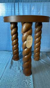 lot 2182 image: Threshold Braided Accent Table Walnut 22H x 18 in Diameter.