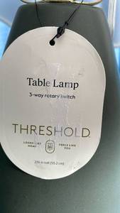 lot 3003 image: Threshold 3-Way Rotary Table Lamp with White Shade