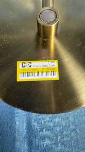 lot 3006 image: Brass Dome Desk Table Lamp with Curved Arm