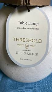 lot 3011 image: Threshold Studio McGee Table Lamp with Woven Basket Shade