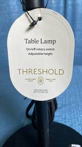 lot 3013 image: Threshold Adjustable Height Table Lamp with Rotary Switch