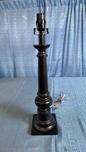 lot 3018 image: Black Metal Table Lamp Base with Cord