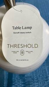 lot 3040 image: Threshold White Ceramic Table Lamp Base with Rotary Switch