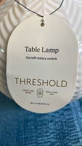 lot 3041 image: Threshold White Ceramic Table Lamp Base with Rotary Switch