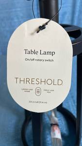 lot 3045 image: Threshold Black Metal Table Lamp with Rotary Switch