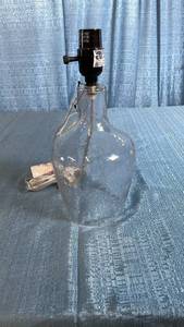lot 3046 image: Glass Bottle Table Lamp with Electric Socket