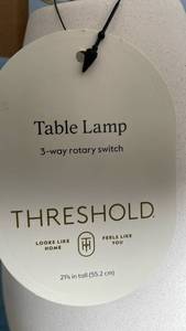 lot 3049 image: Threshold 3-Way Rotary Switch Table Lamp with Fabric Shade
