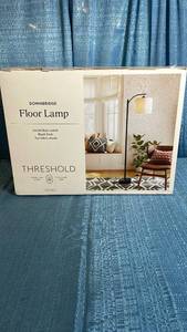 lot 3051 image: Threshold Downbridge Floor Lamp with Tan Fabric Shade