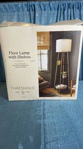 lot 3055 image: Threshold Floor Lamp with Shelves