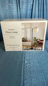 lot 3057 image: Threshold Downbridge Floor Lamp with Tan Fabric Shade