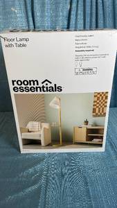 lot 3066 image: Room Essentials Floor Lamp with Table