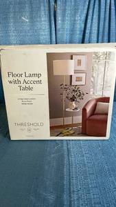 lot 3070 image: Threshold Floor Lamp with Accent Table