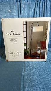 lot 3075 image: Threshold Knox Floor Lamp with White Shade