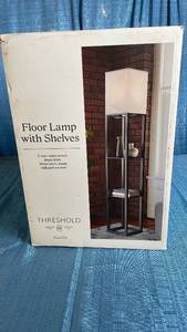 lot 3078 image: Threshold Floor Lamp with Storage Shelves