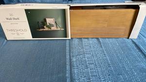 lot 3084 image: Threshold 24-inch Light Wood Finish Wall Shelf