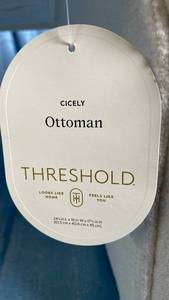 lot 3092 image: Threshold Cicely Ottoman Cream Textured