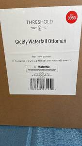 lot 3093 image: Threshold Cicely Ottoman Cream Textured