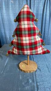 lot 3097 image: Threshold Plaid Tree Christmas Decoration with Bells