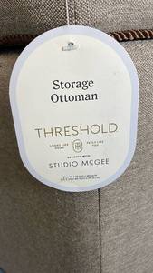 lot 3108 image: Threshold Studio McGee Storage Ottoman with Lift Top