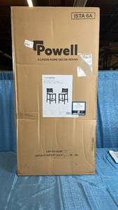 lot 3110 image: Powell Black Cane Bar Stool Set 2-Pack