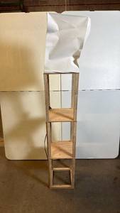 lot 8013 image: Wooden Tower Shelf Floor Lamp