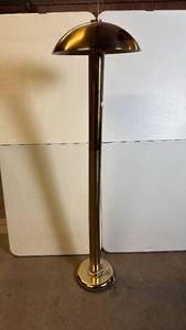 lot 8016 image: Brass Floor Lamp with Dome Style Shade and Foot Peddle Switch