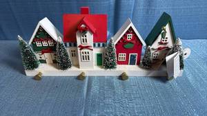 lot 8032 image: Threshold Christmas Village Stocking Holder Set