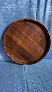 lot 8048 image: Threshold Braided Edge Wood Decorative Tray
