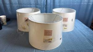 lot 8050 image: Threshold Large Drum Lamp Shades Set