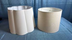 lot 8054 image: Fabric Drum Lampshades Set