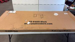 lot 8074 image: Black Wood and Metal Computer Desk Model CD-H1600