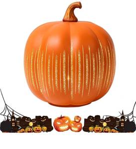 lot 8090 image: Starry Night LED Pumpkin Lights, Starry Night Pumpkins, Timer Lighted Sparkling Starry Night Glass Pumpkins, Illuminated Decorations for Home Bedroom Bathroom Hallway