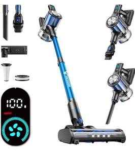 lot 8095 image: Cordless Vacuum Cleaner, 8-in-1 Cordless Stick Vacuum Cleaner with 3 Suction Modes, Up to 45mins Runtime, Rechargeable, Self-Standing, Wireless Vacuum Cleaners for Home Pet Hair Carpet Car Hard Floor