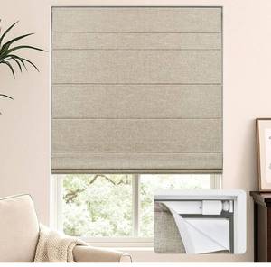 lot 8099 image: LazBlinds No Tools No Drill Cordless Roman Shades for Windows, Blackout Thermal Insulated UV Blocking Window Blinds, Lightweight Fabric Blinds for Indoor Windows, 38 W x 60 H, Blackout - Beige