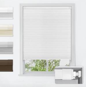lot 8104 image: No Tools No Drill Cordless Cellular Shades, Blackout Light Blocking Honeycomb Shades for Home, 31x50 White
