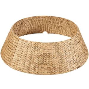 lot 8105 image: 36 in. Natural Woven Hyacinth Christmas Cellulose Tree Collar with Cord Cut-Out