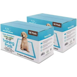 lot 8121 image: Puppy Training Pads for Large Breeds by Best Pet Supplies 1Blue XL 28 x 36  (Pack of 100)