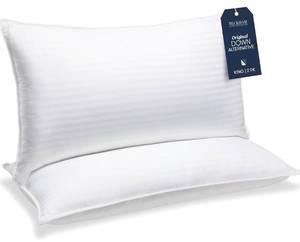 lot 8127 image: Beckham Hotel Collection Bed Pillows King Size Set of 2 - Down Alternative Pillow for Back, Stomach or Side Sleepers
