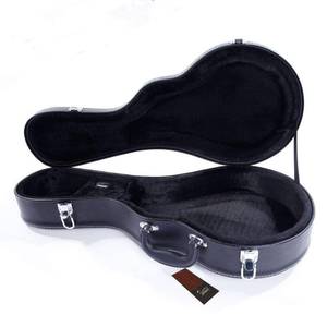 lot 8130 image: Glarry� F-Style Microgroove Mandolin Hard shell Case Deluxe Leather Wood Mandolin Case