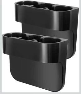 lot 8161 image: Heart Horse 2Pcs Cup Holder Portable Multifunction Vehicle Seat Cup Cell Phone Drinks Holder Box Car Interior Organizer (Black)