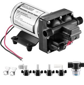 lot 8167 image: RV Water Pump 12V DC, Self Priming Diaphragm 5.0 GPM 55 PSI, Water Pressure Pump with Pressure Switch, for RV Marine Yacht Lawn Garden