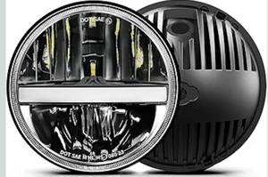 lot 8171 image: 7-Inch LED Headlights - with Amber Turn Signal White DRL, DOT Approved, HiLo Beam, Compatible with Jeep Wrangler JK TJ CJ, Chevy, and Miata