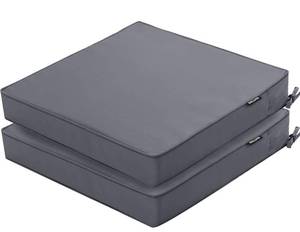 lot 8184 image: Outdoor Chair Cushions 19 x 19 Inch Water Resistant Patio Chair Cushions with Tie 3 Year Color Fastness Thick Outdoor Seat Cushion for Garden Lawn Patio Furniture Dark Grey Set of 2