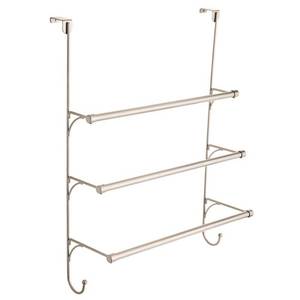 lot 8192 image: Franklin Brass Over-the-Door Towel Rack Flat Nickel 193153-FN - New
