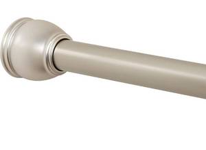 lot 8198 image: Zenna Home Rustproof Adjustable Tension Shower Curtain Rod, Adjusts from 26 to 76 Inches to Fit in Most Tubs and Showers, No Drilling Shower Rod, Brushed Nickel