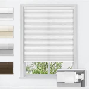 lot 8201 image: LazBlinds No Tools No Drill Cordless Cellular Shades, Top Down Bottom Up (TDBU) Honeycomb Shades for Home, Blackout Light Blocking Thermal Insulation Blinds for Windows, 35.5 W x 72 H, White