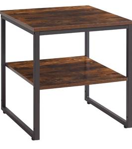lot 8205 image: Small Table Stand 20 Inch, Multi-Functional Side & Printer Accent Table with Storage Shelf, Rustic Brown YD-TM153H